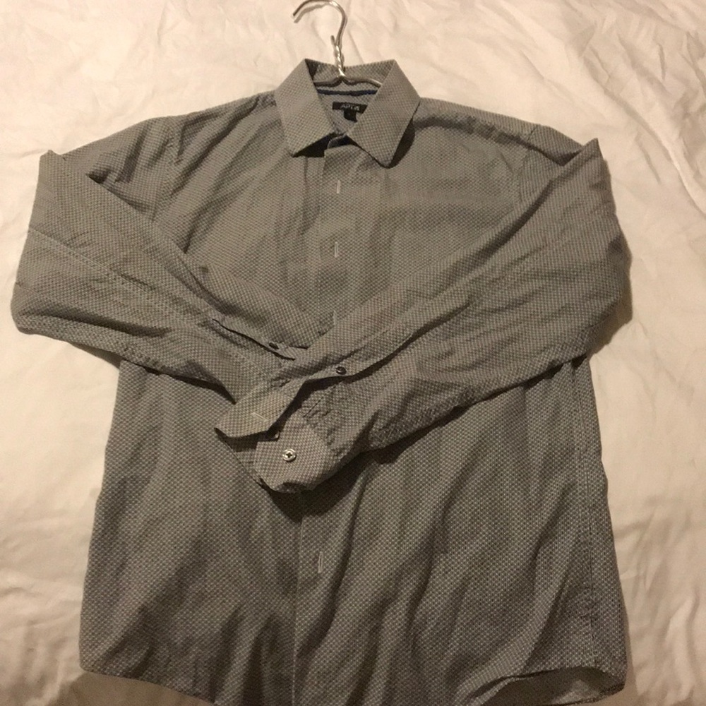 Men’s black and white geometrical Button Down.